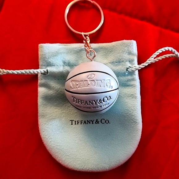 Teal Blue Tiffany Basketball Spalding Keychain With Pouch - Picture 3 of 7